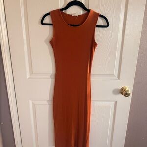 Sugarlips Sleeveless Rust Midi Dress